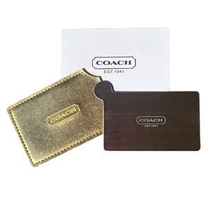 GENUINE Designer Coach Slim Compact Unbreakable Mirror / Card Holder